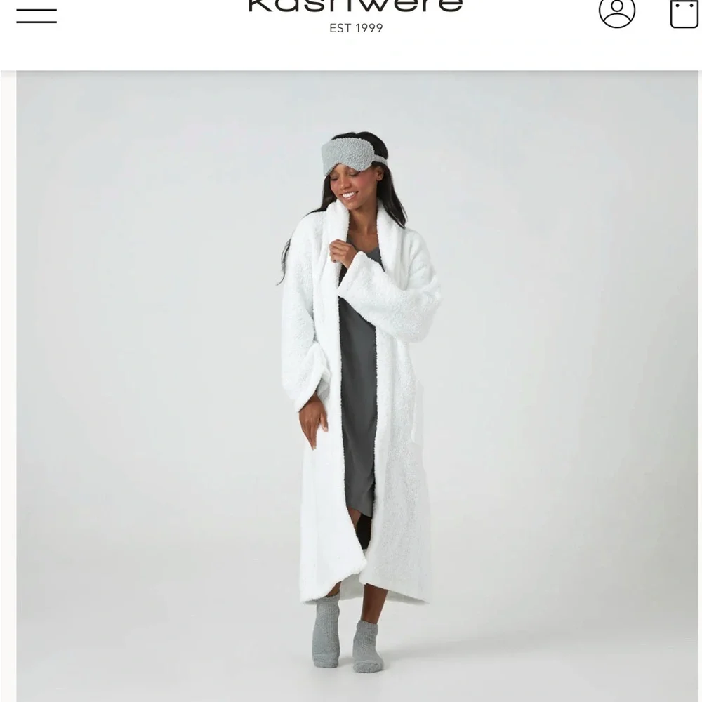 Kashwere White Plush Bathrobe XL - Picture 3 of 8